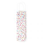 White Kraft Confetti Wine Gift Bag